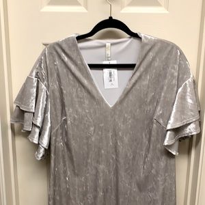 Short, fun crushed velvet dress!